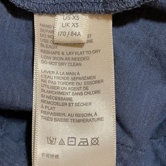 New Free People Crochet Long Sleeve Top in Blue Western Boho Size XS - Picture 9 of 11